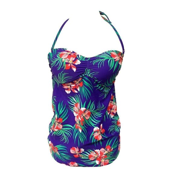 Old Navy Multicolor Floral Tropical Ruched Tankini Swimsuit - Picture 1 of 4